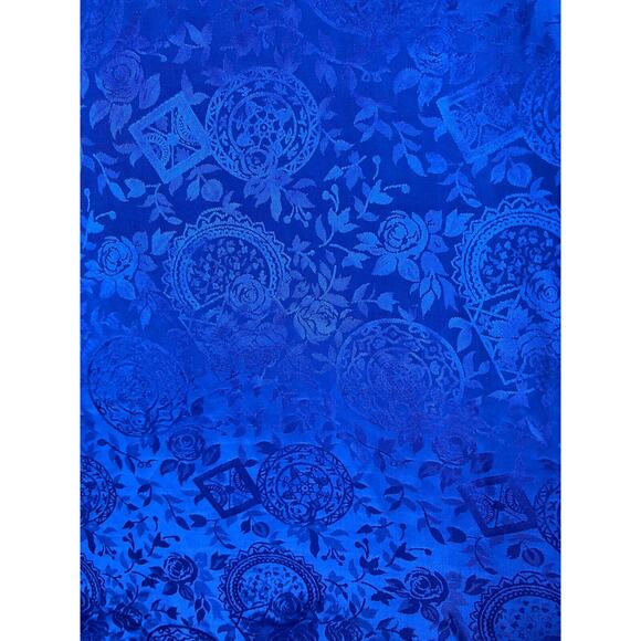 Vintage 90s Victoria's Secret Gold Label Blue Satin Floral Sleep Shirt Medium - Picture 7 of 8